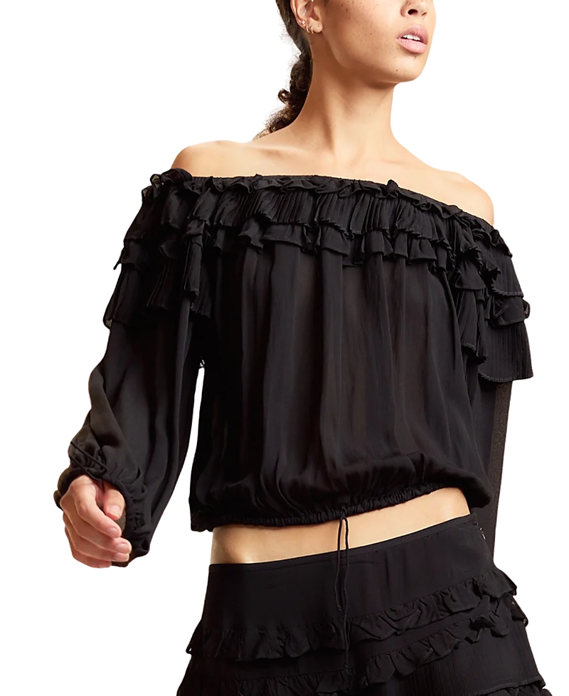 Cynthia Rowley Off Shoulder Ruffle Blouse