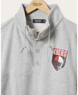  Unisex NFL San Francisco 49ers Slant 1/4 Button Up Fleece