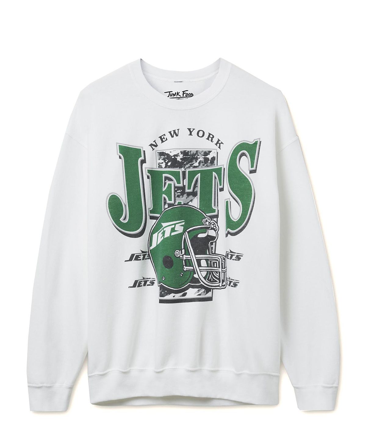 Junk Food Clothing Unisex Nfl New York Jets Conversion Flea Market Crew Fleece