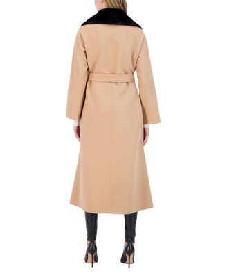 Wool with Shearling Lamb Collared Coat