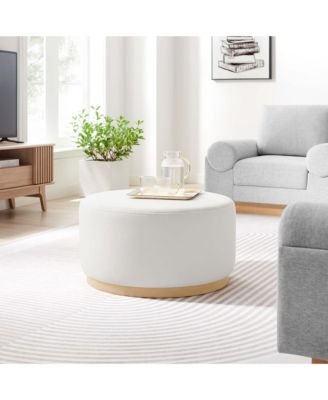  Tilden Large 29" Round Performance Velvet Upholstered Ottoman