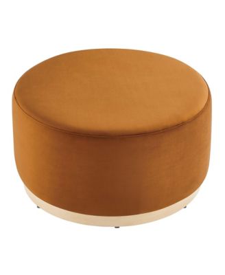 Tilden Large 29" Round Performance Velvet Upholstered Ottoman