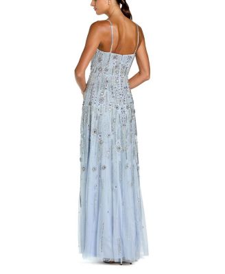  Beaded Mesh Sweetheart Neck A Line Gown
