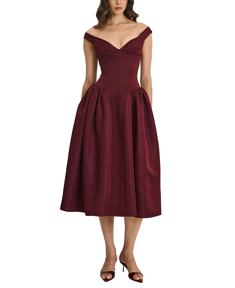 Miss Circle Omella Ruched Bust Sweetheart Flared Maxi Dress