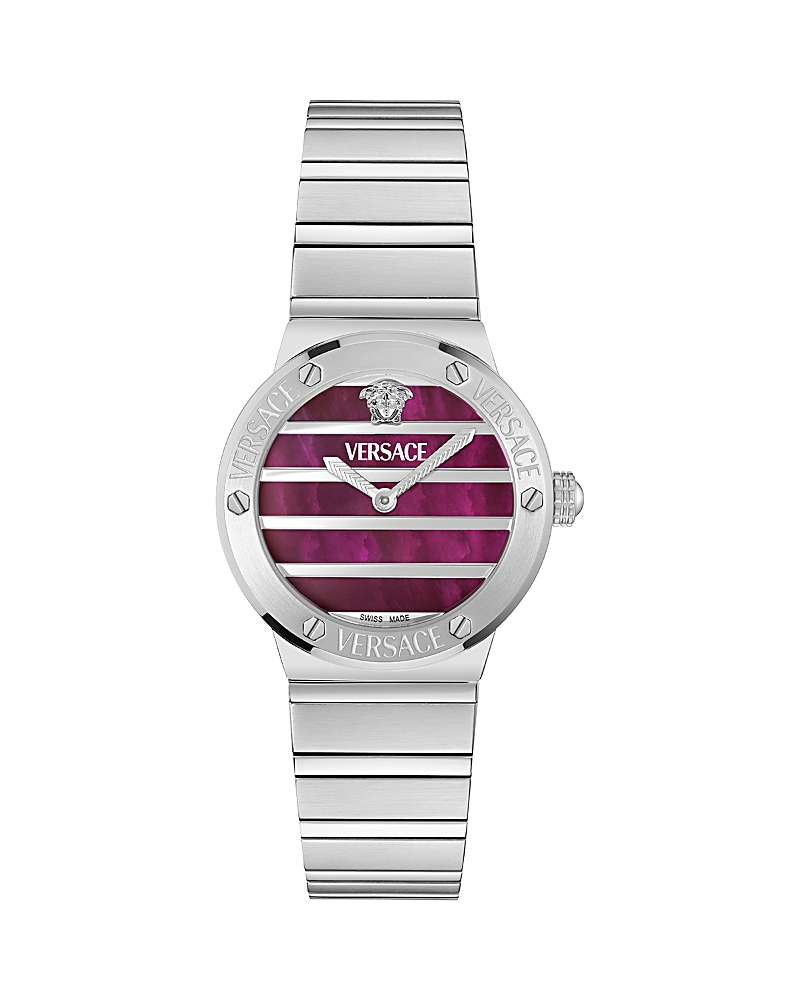Versace Greca Logo Pearl Bracelet Watch, 33mm