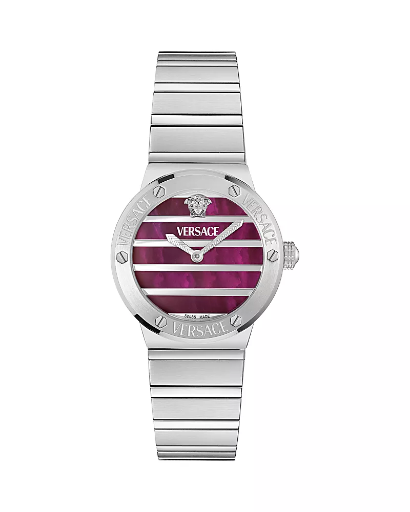 Versace Greca Logo Pearl Bracelet Watch, 33mm