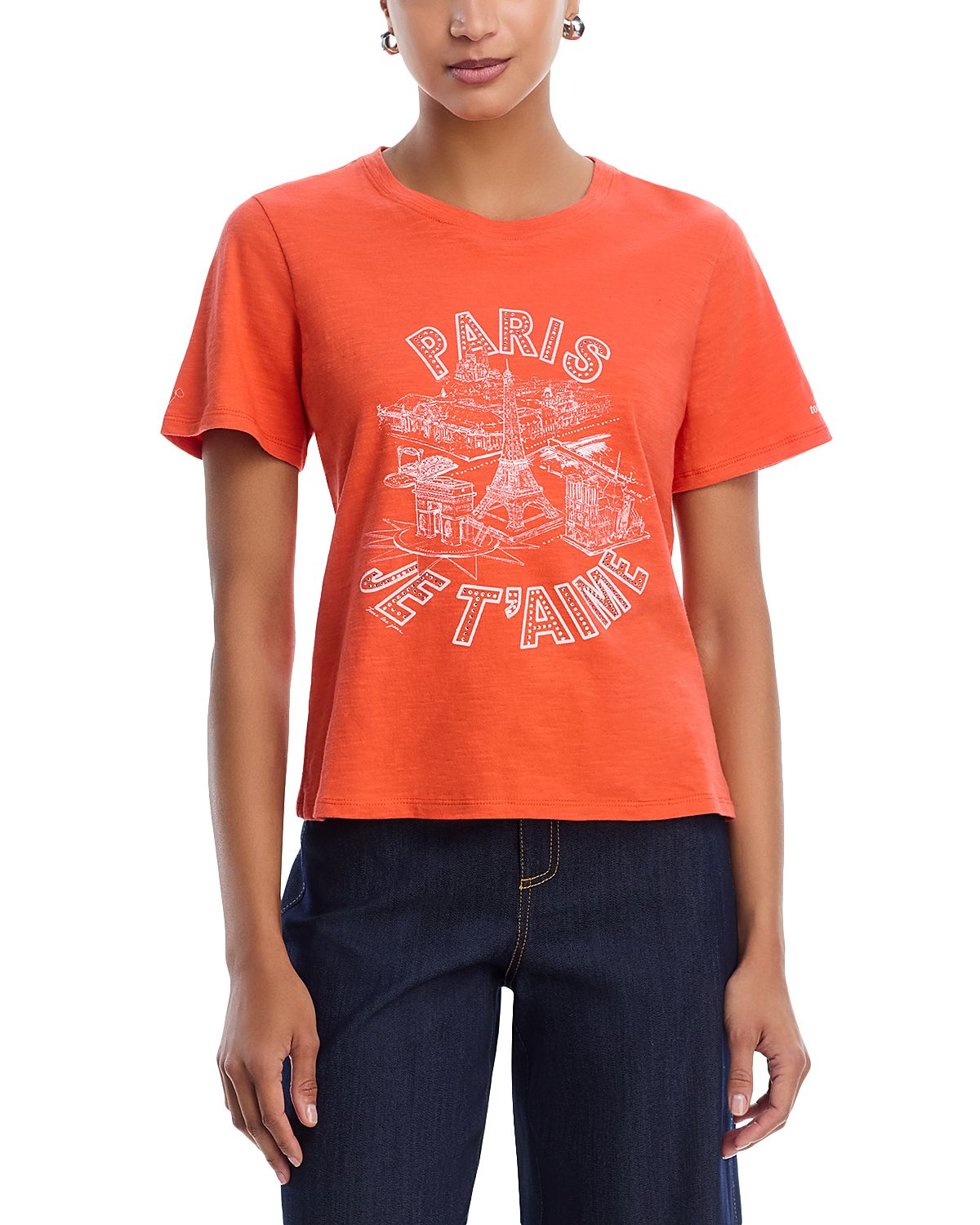 Cinq a Sept Rhinestone Paris Je T'aime Shrunken Tee