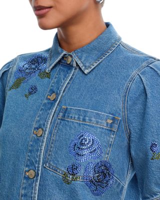 Heatset Roses Denim Halsie Top
