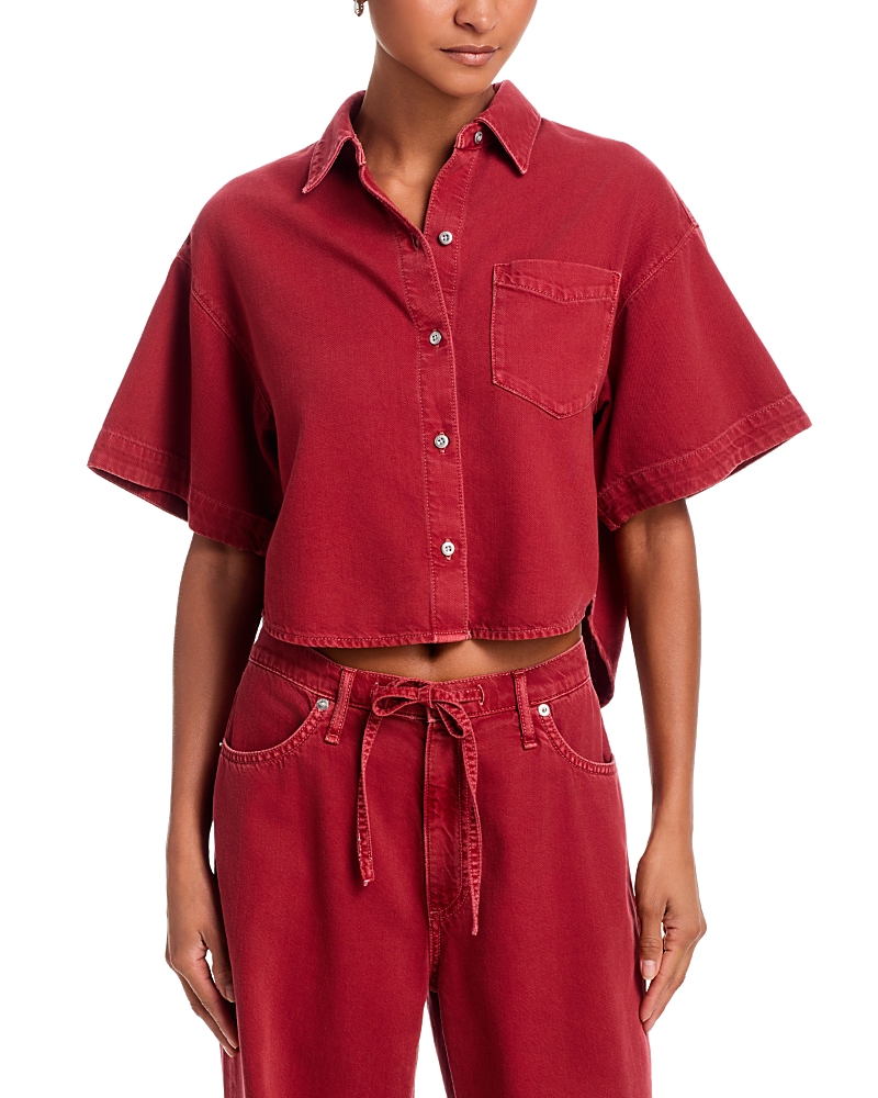 rag & bone Marin Short Sleeve Cropped Shirt