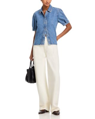 Taylor Denim Blouse in Lyon