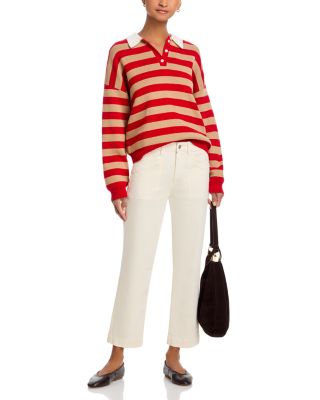 Quincy Mid Rise Ankle Straight Jeans in Quartz Sand