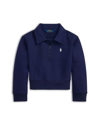 Girls' Double Knit Collared Boxy Sweatshirt - Little Kid