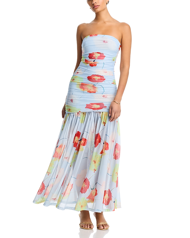 Bardot Solana Printed Mesh Maxi Dress