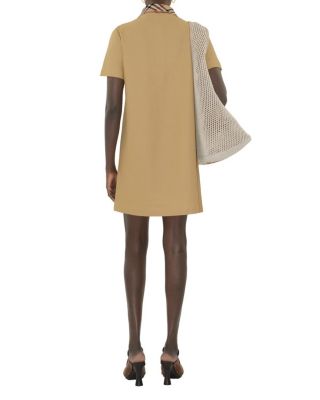 Check Collar Cotton Polo Shirt Dress