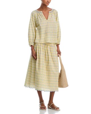 Campbell Check Split Neck Blouse