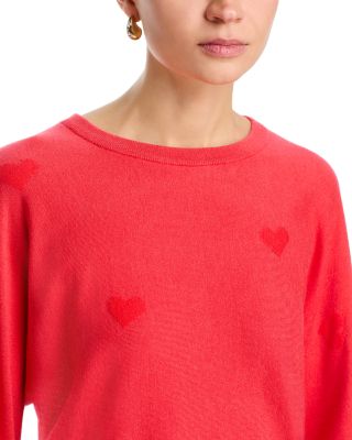 Intarsia Heart Dolman Sleeve Sweater 