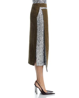 Tweed Sequin Long Skirt