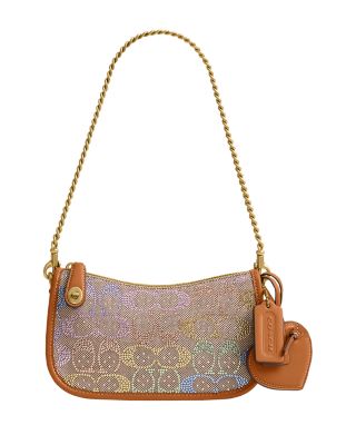 Swinger Mini Crystal Signature Jacquard Shoulder Bag