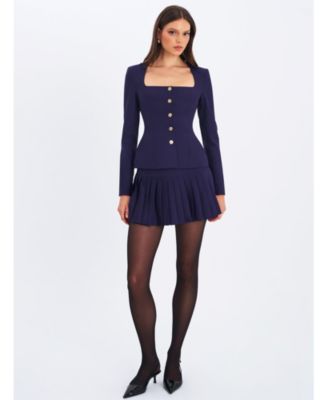 Skyla Square Neckline Peplum Blazer