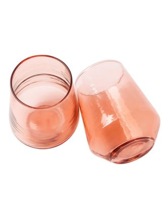 Handblown Hammered Glass Water Tumbler, Set of 4