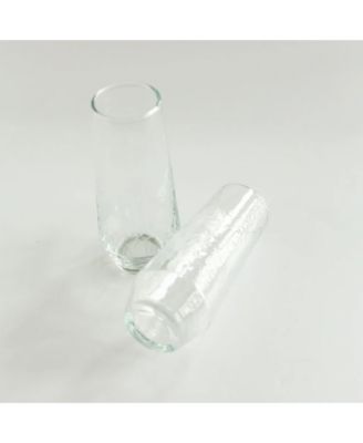 Handblown Hammered Champagne Flutes, Set of 4