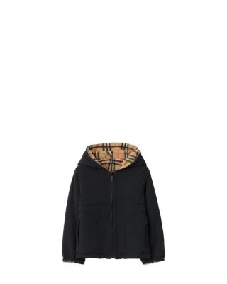 Boys' Reversible Check Fleece Hooded Jacket - Little Kid, Big Kid