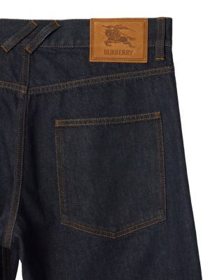 Straight Turn Up Jeans in Dark Indigo