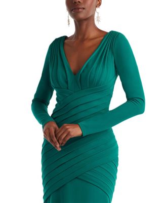  Keris Shutter-Pleated Crepe Gown