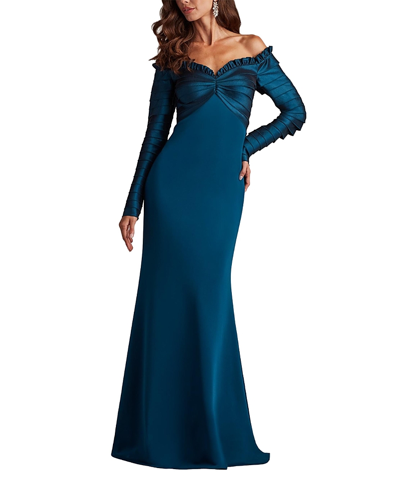 Tadashi Shoji Neena Taffeta Banded Gown