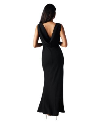 Cowl Back Maxi Bridesmaid Dress
