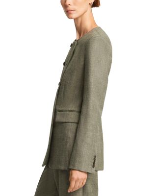 Double Breasted Crewneck Blazer