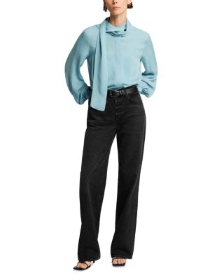 Silk Scarf Neck Blouse