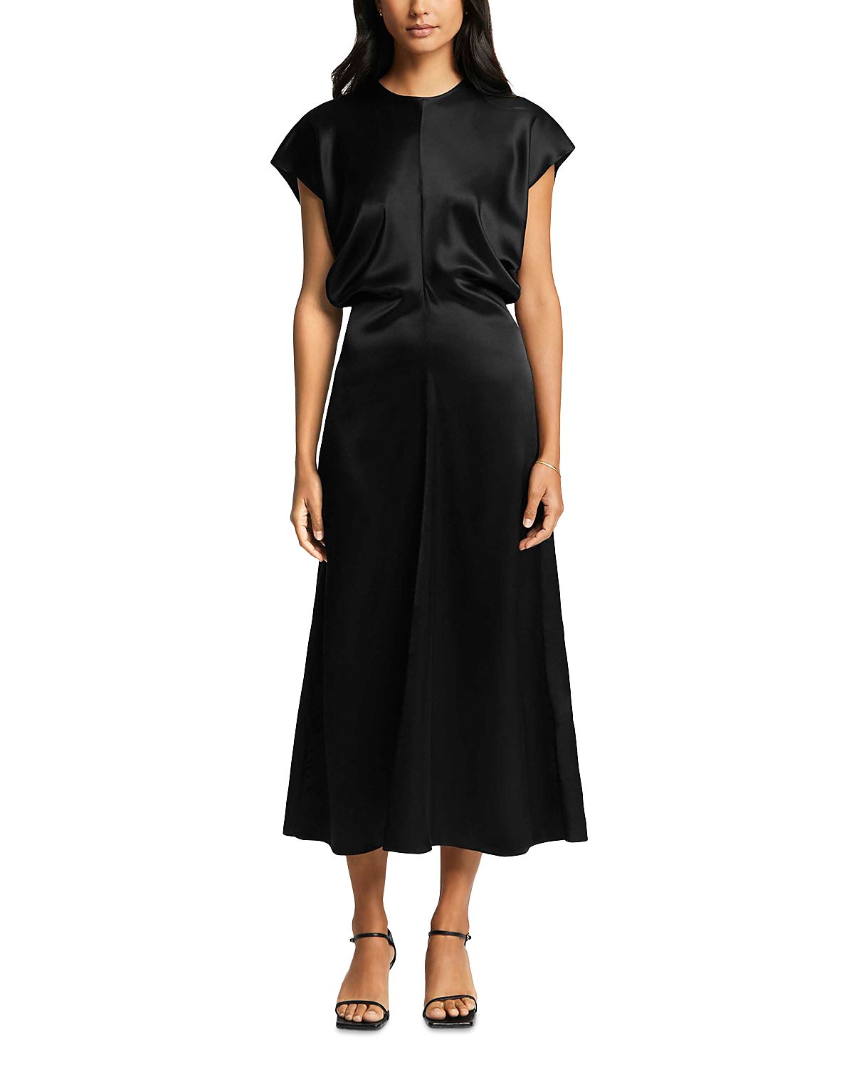 Argent Draped Silk Dress