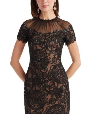  Sable Embroidered Tulle Dress