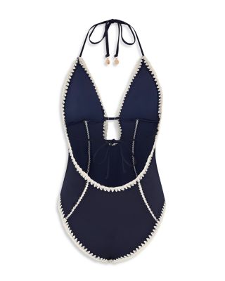 Cutout Crochet Trim One Piece Swimsuit