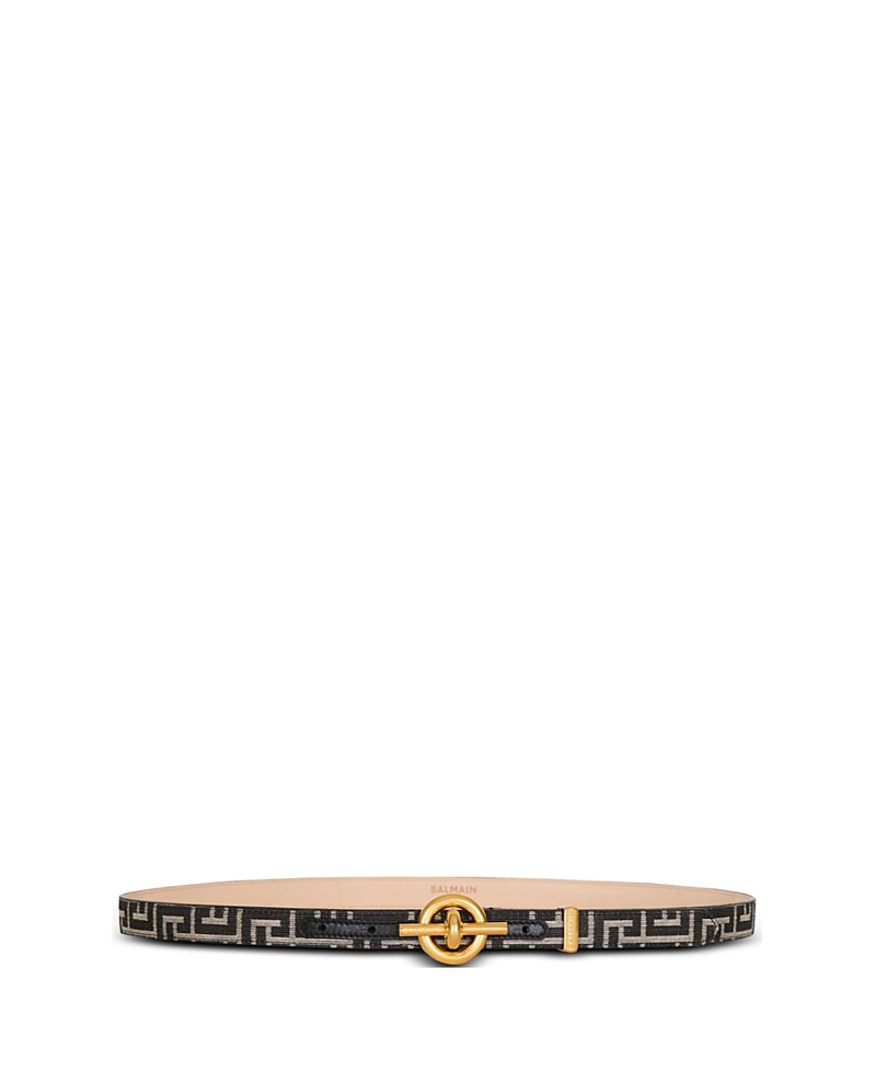Balmain Monogram Jacquard T-Bar Belt