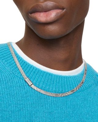  Engraved Check Necklace