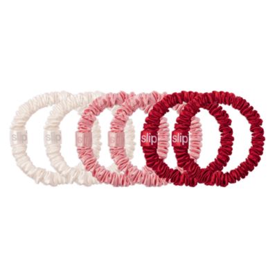 Pure Silk Skinny Scrunchies, Set of 6