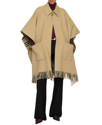  Reversible Check Wool Cape