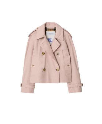Cropped Tropical Gabardine Trench Jacket