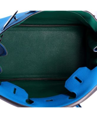 Birkin 30 Handbag Verso Togo with Palladium Hardware