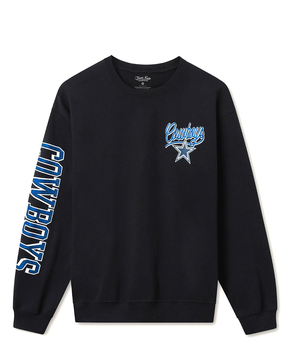 Junk Food Clothing Unisex Nfl Dallas Cowboys Glitter Flea Market Crew Fleece