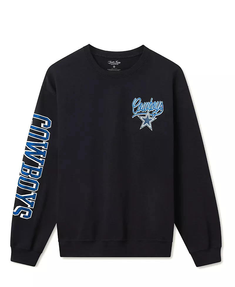 Junk Food Clothing Unisex Nfl Dallas Cowboys Glitter Flea Market Crew Fleece