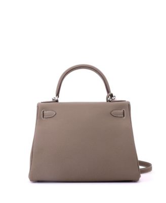 Kelly 28 Handbag Grey Togo with Palladium Hardware