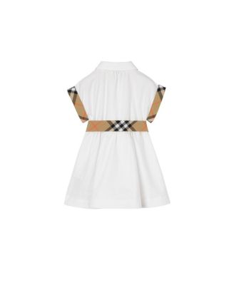 Girls' Check Trim Cotton Shirt Dress - Baby, Little Kid