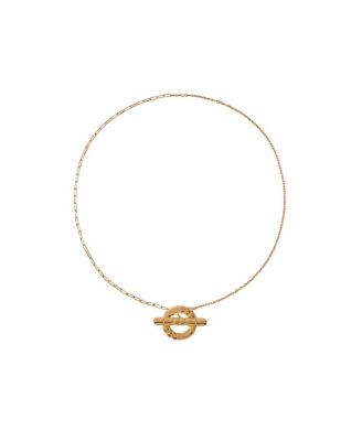  Check Granulation T-Bar Necklace