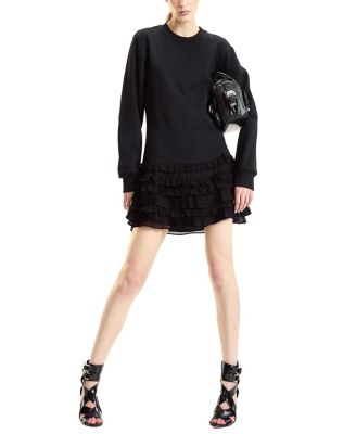 Sweatshirt Georgette Ruffle Combo Dress