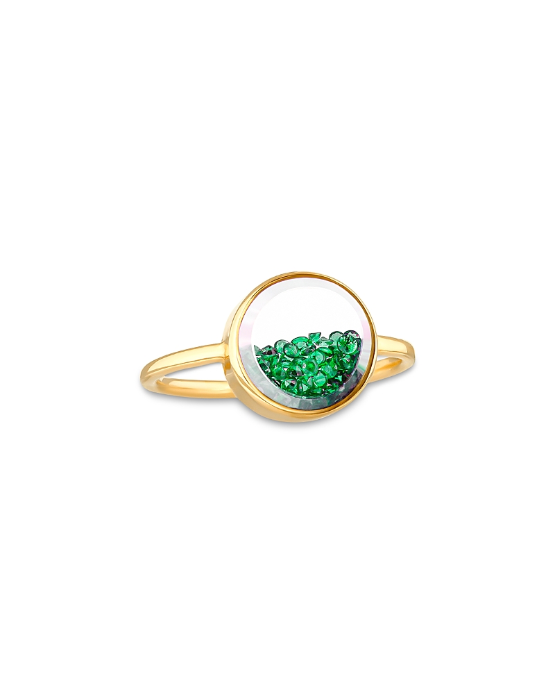 Moritz Glik 18K Yellow Gold Emerald Core Circle Ring
