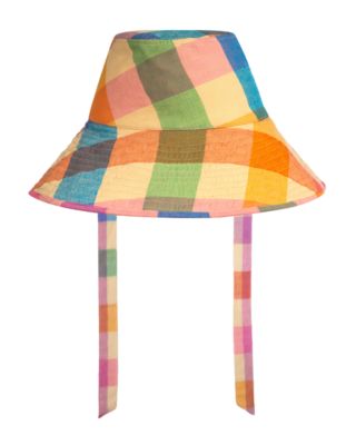 Beachy Rainbow Plaid Bucket Hat