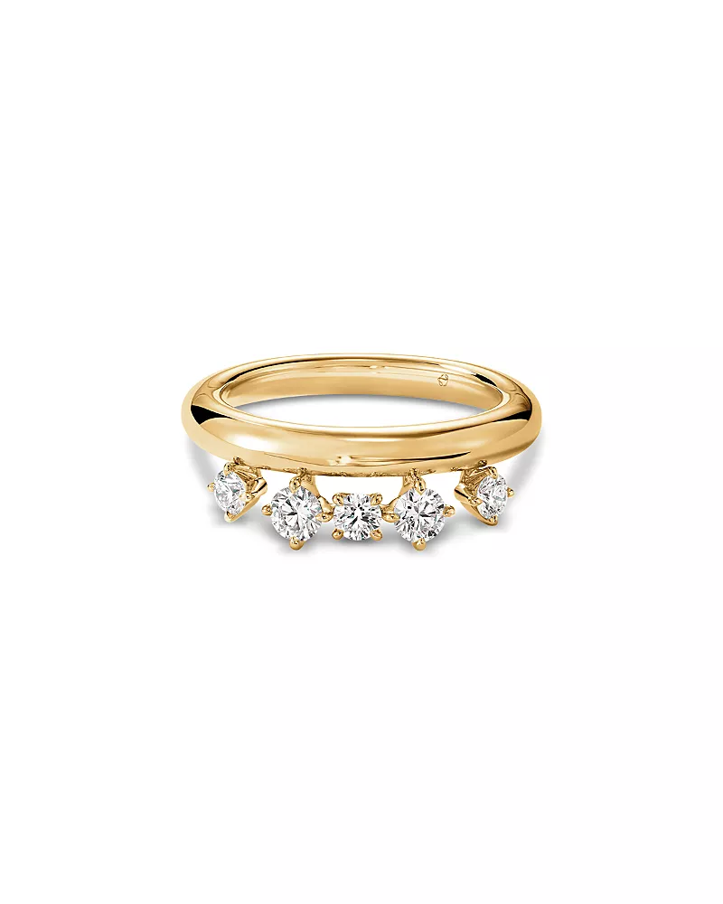 Hearts On Fire 18K Yellow Gold Floating Diamond Barre Ring